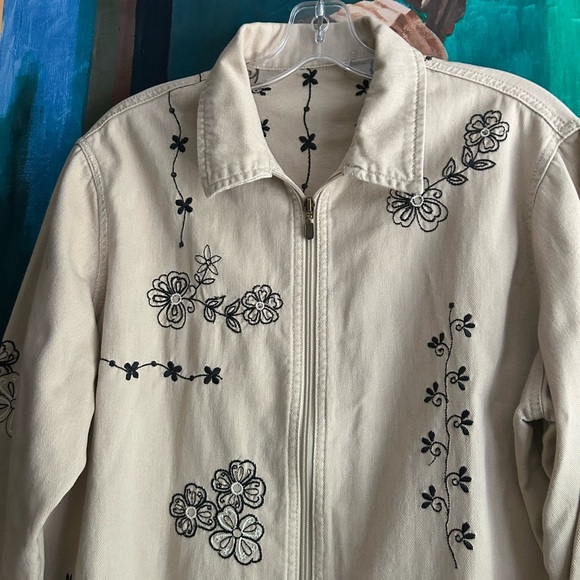 Y2K Floral Embroidered Women's Jacket Medium One Size - Picture 4 of 16
